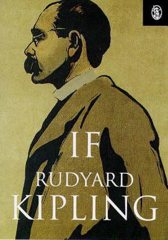 Couverture de livre avec une illustration en noir et blanc d'un homme moustachu, assis, avec le texte 'IF RUDYARD KIPLING'.