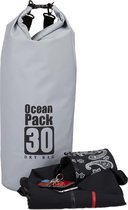 Relaxdays Ocean Pack 30 Liter - waterdichte tas - outdoor droogtas - Dry Bag - plunjezak - donkergrijs