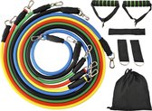 XL Fitness Elastiek Set - Resistance Power Band Tube - Stretch Fitnessbanden / Weerstandskabel