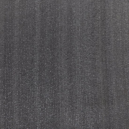 Textuurdetail van een donkergrijs schaduwdoek met een geweven structuur.