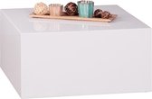 salontafel MONOBLOC 60 x 60 x 30 cm hoogglans MDF wit gelakt | Design woonkamertafel Cube vierkant | Lounge bijzettafel kubusvorm