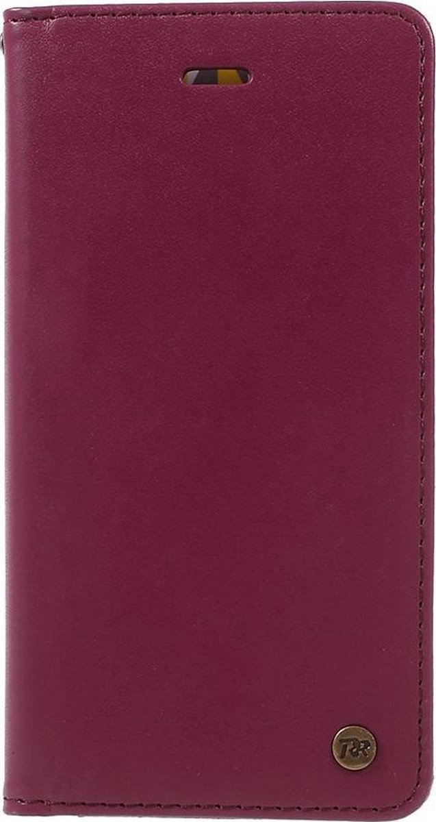 Roar - Geschikt voor - iPhone X Hoesje - Leather Case Only One Series Donker Rood
