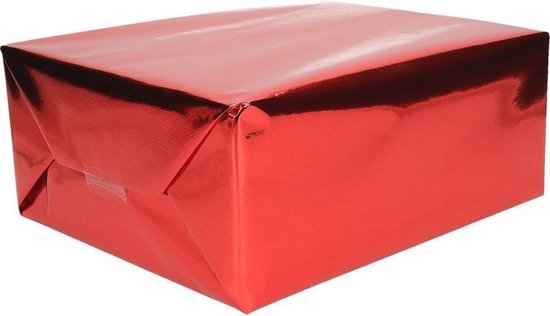 Clancy Raad overhead Trendoz Inpakpapier/cadeaupapier - 400 x 50 cm - metallic rood | bol.com