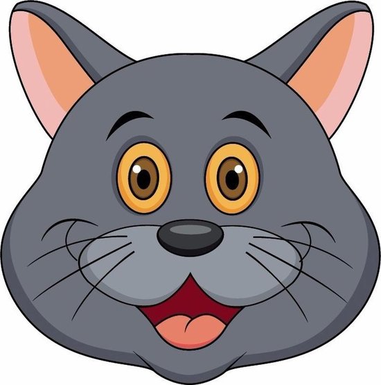 Kartonnen grijze katten/poezen masker voor kinderen | bol.com