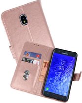 Hoesje Geschikt voor Samsung Galaxy J7 2018 - Kaarthouder Book Case Telefoonhoesje - Roze