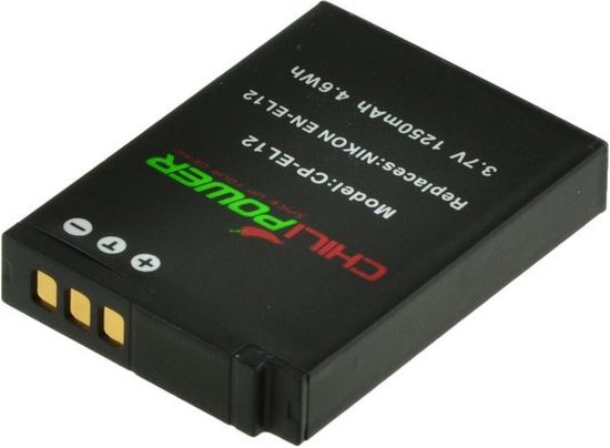 Nikon EN-EL12 camera accu 1250mAh vervangende batterij voor Coolpix en Keymission modellen