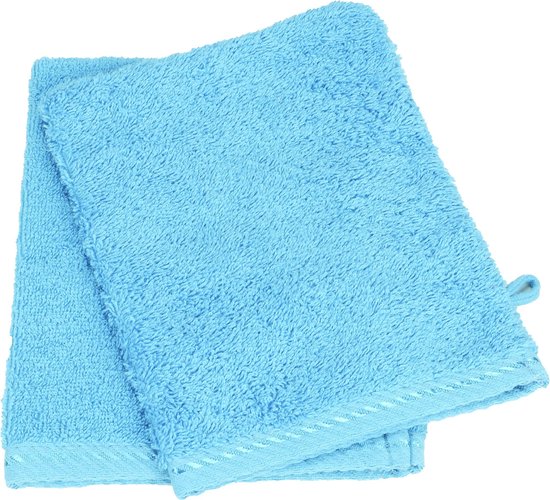 ARTG Towelzz® - Set van 10 Washandjes - 16 x 22 cm - Washandje - 100% Katoen - 500 gr/m2 - Zeeblauw Licht Blauw - AQUA BLUE
