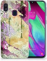 Geschikt voor Samsung Galaxy A40 TPU-siliconen Hoesje Letter Painting