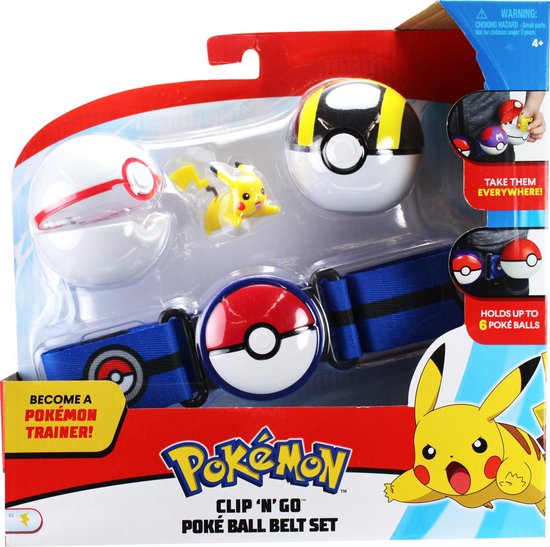 Pokémon Clip ‘N Go Poké Ball Gordelset - Premier Ball, Ultra Ball & Pikachu #3 5 cm - Pokémon