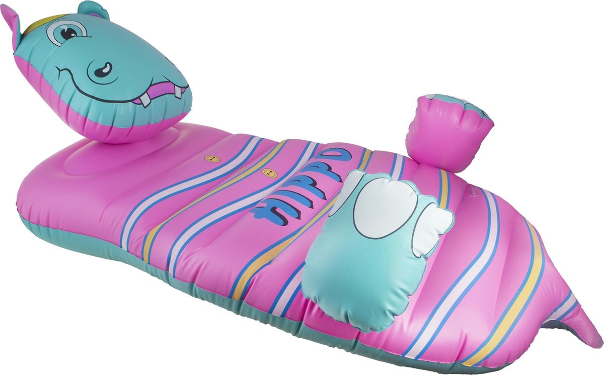 Luxe luchtmatras / luchbed HIPPO voor op water / zwembad - 213 x 86 cm