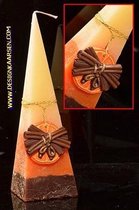 Sinaasappel-Kaneel, Piramide kaars, 24 cm