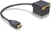 DeLOCK Adapter HDMI male to HDMI + DVI25 female HDMI; DVI25 Zwart