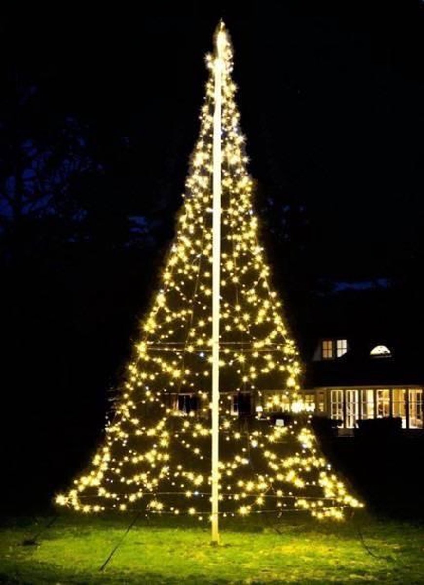Fairybell vlaggenmast kerstboom 960 lampjes WIT LED H600 cm excl. mast |  bol.com
