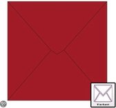 Benza Wenskaart Enveloppen - Vierkant 14 x 14 cm - Kerstrood - 50 stuks