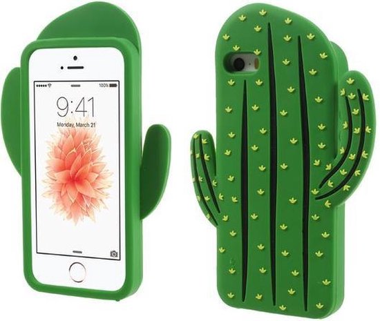 Zeg opzij gordijn noot GadgetBay Groen 3D cactus hoesje silicone iPhone 5 5s en SE | bol.com