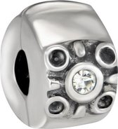 Quiges - 925 - Zilveren - Bedels -Sterling zilver - Beads - Ornament Stopper Kraal Charm - Geschikt – voor - alle bekende merken - Armband Z129