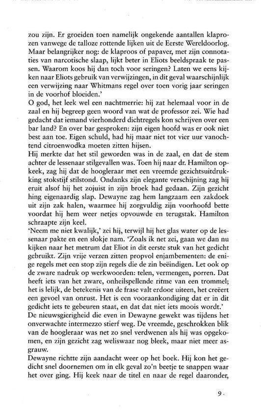 Tekstpagina 9 uit een boek, over dr. Hamilton die de metrum van een gedicht analyseert.