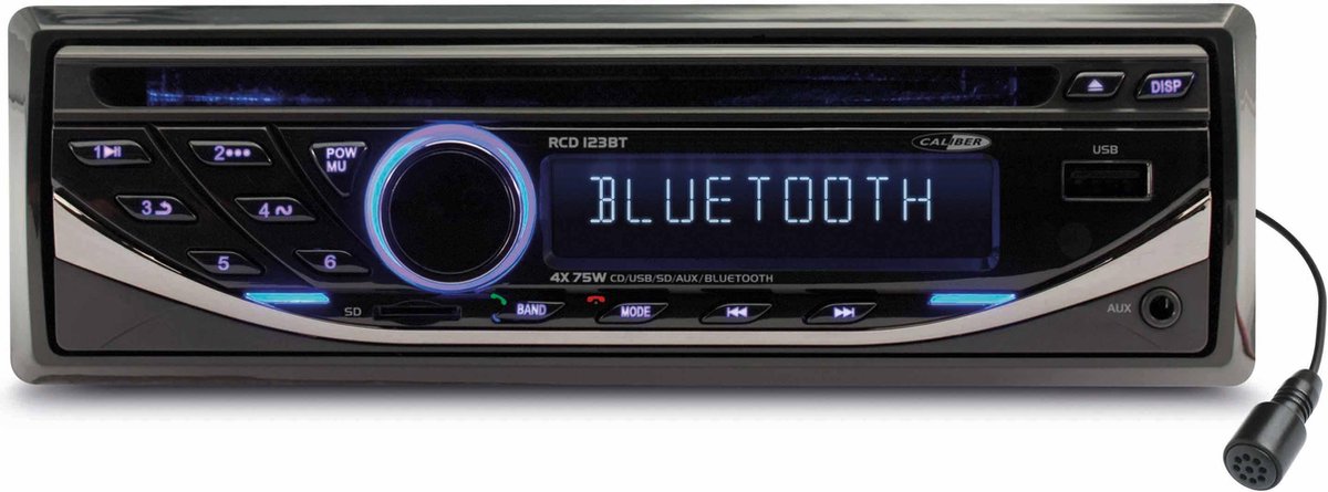 Autoradio met Bluetooth, FM, CD Speler en USB 4x75 Watt Speaker Uitgang... | bol.com
