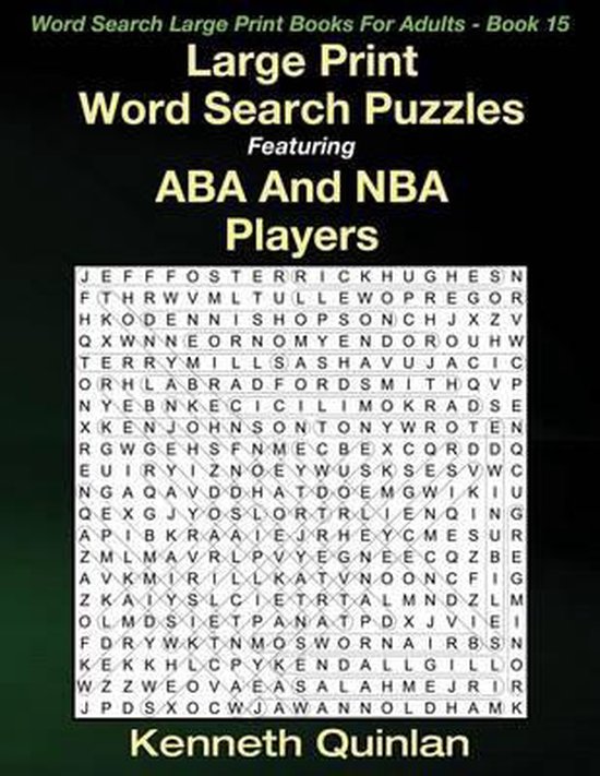 Large Print Word Search Puzzles Featuring ABA And NBA Players, Kenneth ...
