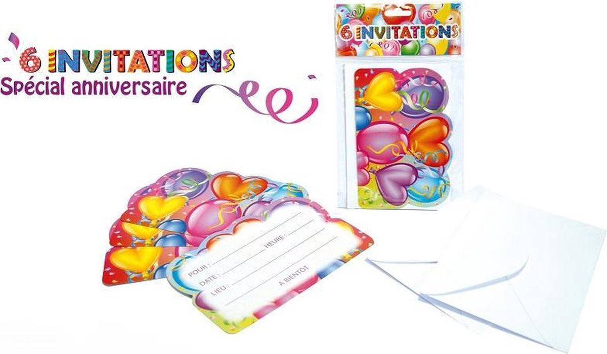 BCI015 - 8 invitations avec enveloppes - Invitation anniversaire