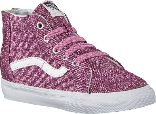 Vans SK8-Hi Zip Sneakers Kinderen - Lurex Glitter Pink/True White | bol.com
