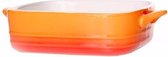 Oranje ovenschaal / braadslede - porselein - 16 x 16 cm