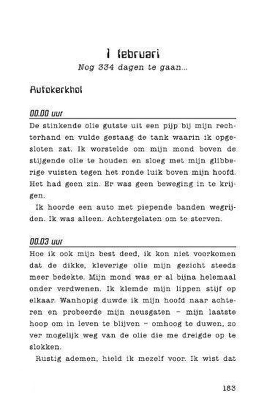 Tekstpagina met het verhaal '1 februari'.