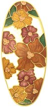 Behave® Broche met bloemen bruin - emaille sierspeld -  sjaalspeld