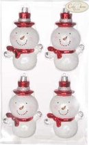Cosy&Trendy Sneeuwman kerstbal hangers - Set-4
