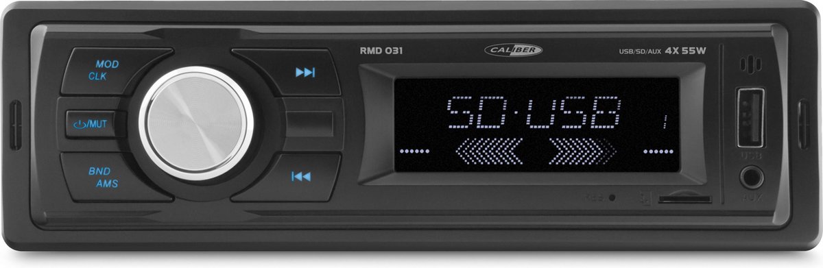 Caliber Autoradio 4x 55W met FM radio ,USB en SD Zwart (RMD031)