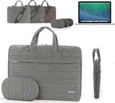 Luxe Messenger Bag Schoudertas Geschikt Voor Laptop / Apple Macbook Pro (Retina) 15 Inch  Case - Dames & Heren - Grijs