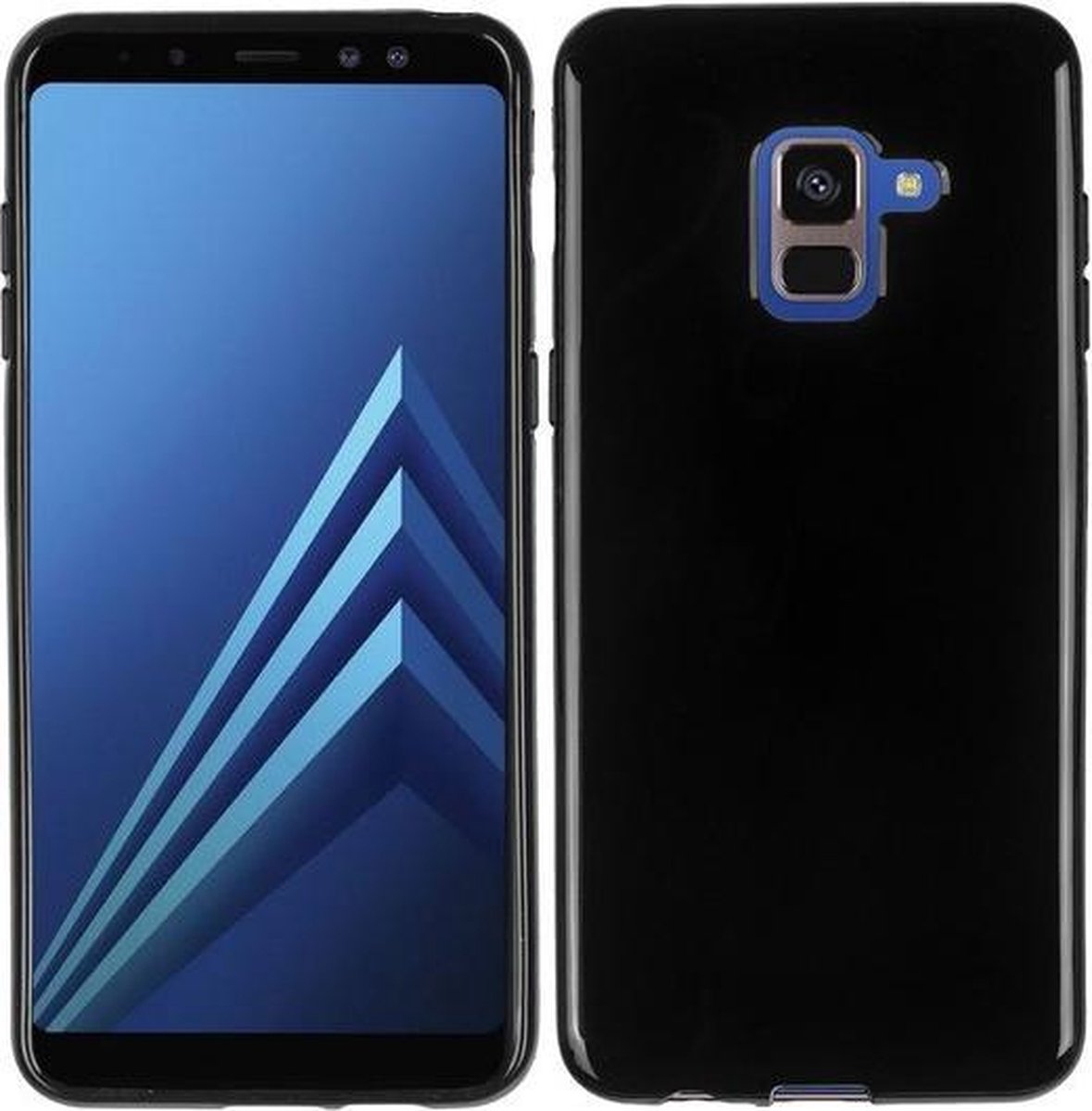 Zwart Tpu Siliconen Backcover Hoesje Geschikt voor Samsung Galaxy A8 Plus 2018