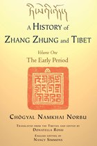 Boek 'A History of Zhang Zhung and Tibet, Volume One' met Tibetaanse kalligrafie en een rood zegel.