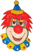 Clownsdeco met rood haar 70cm