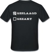 Mijncadeautje T-shirt - Geslaagd - gezakt - Unisex Zwart (one size fits all - maat XL)