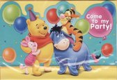 uitnodigingen - winnie the pooh - 6 stuks + envelop