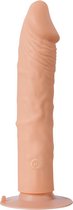 NMC – ‘One Touch’ Siliconen Vibrator in Natuurlijk Penis Uitvoering met Zuignap en Mollige Eikel 23 cm - beigeig