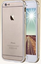 QY  Goud Aluminium en TPU bumper hoesje voor Apple iPhone 6 Plus / 6s Plus