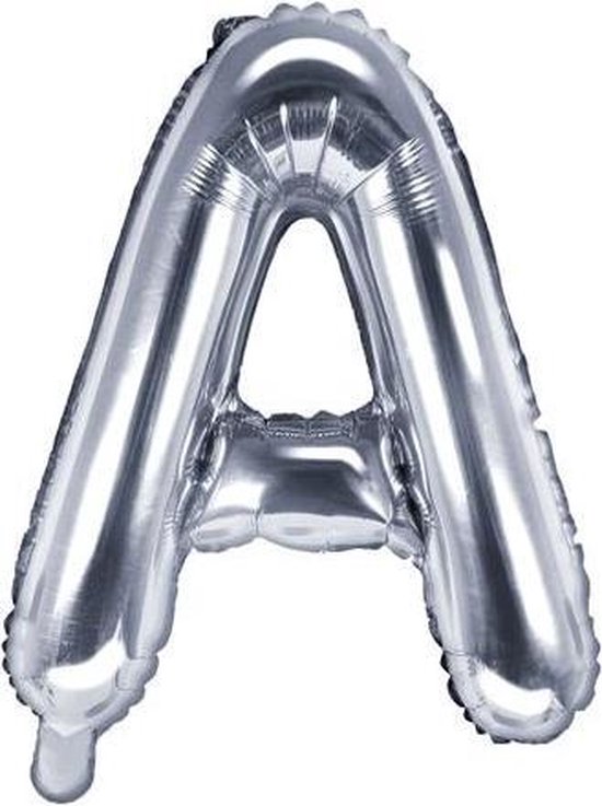 Folie ballon, 35 cm zilver Letter A