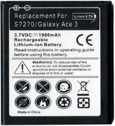 High Capacity Battery Batterij voor Samsung Galaxy Ace 3 S7270 1900 mAh (B100AE compatible)