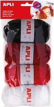 Apli Kids bol wol 50 gr tint rood blister met 4 stuks