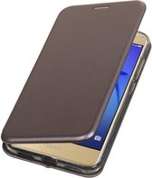 Slim Folio Case - Book Case Telefoonhoesje - Folio Flip Hoesje - Geschikt voor Huawei P20 Pro - Grijs