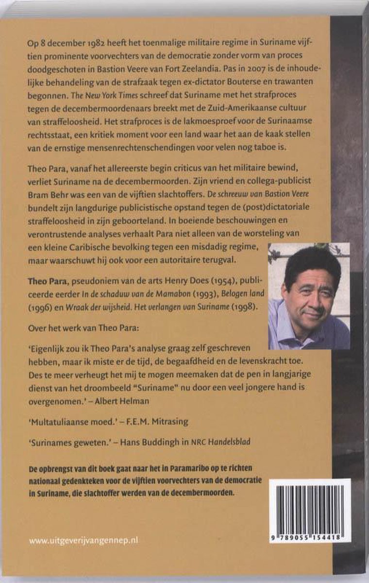 Portret van Theo Para, auteur van het boek 'De schreeuw van Bastion Veere'.