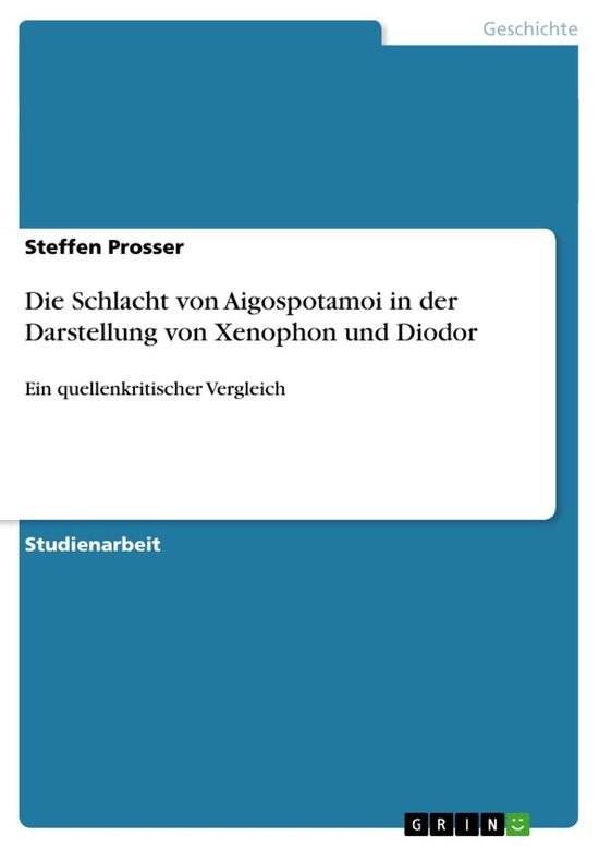 Die Schlacht von Aigospotamoi in der Darstellung von Xenopho ... - cover