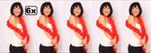 6x Boa sjaal met franjes rood 160cm