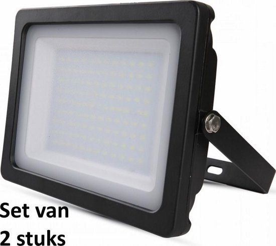 zoeken vee hoeveelheid verkoop 100W LED Bouwlamp| Zwart |3000K (Warm Wit)|vervangt 600W halogeen|Set van 2  | bol.com