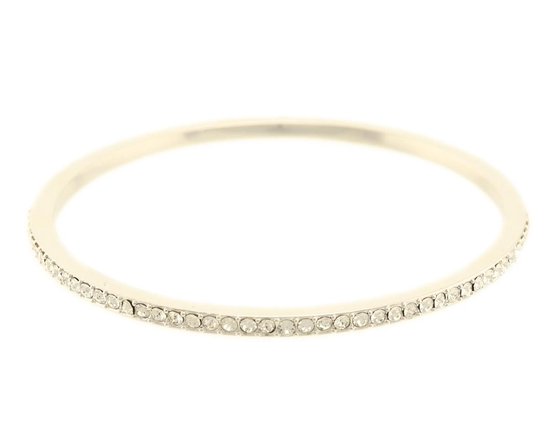 Behave® Bangle armband zilver-kleur met steentjes 24 cm | bol.com
