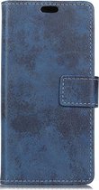 Shop4 - Asus Zenfone Max M2 Hoesje - Wallet Case Vintage Donker Blauw