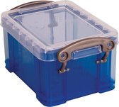 25x Really Useful Box visitekaarthouder 0,3 liter, transparant blauw