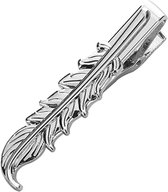 Fako Bijoux® - Dasspeld - Stropdas Clip - Tie Clip - Blad - 55mm - Zilverkleurig